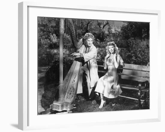 Harpo Marx, Vera-Ellen, Love Happy, 1949-null-Framed Photographic Print