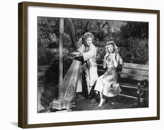 Harpo Marx, Vera-Ellen, Love Happy, 1949-null-Framed Photographic Print