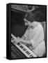 Harpsichordist Wanda Landowska, at Home Playing the Harpsichord-Herbert Gehr-Framed Stretched Canvas