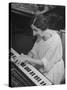 Harpsichordist Wanda Landowska, at Home Playing the Harpsichord-Herbert Gehr-Stretched Canvas