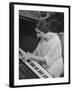 Harpsichordist Wanda Landowska, at Home Playing the Harpsichord-Herbert Gehr-Framed Premium Photographic Print