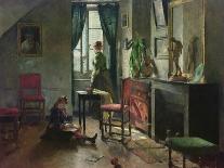 Self portrait in the studio-Harriet Backer-Giclee Print