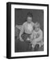 Harriet E. Hassler and William Gray Hassler, Seated with Tabby Cat (Reddy) and Teddy Bear, C.1911-William Davis Hassler-Framed Photographic Print