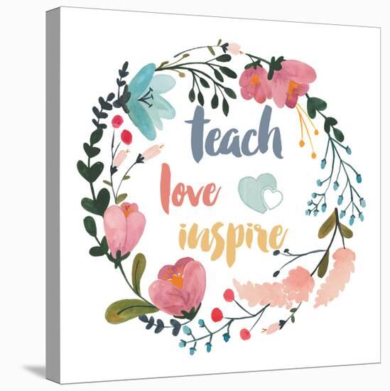 Harriet Floral Teacher Inspiration I-Wild Apple Portfolio-Stretched Canvas