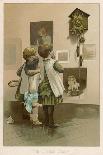 Three Children Break off from Their Game of Battledore and Shuttlecock to Admire the Cuckoo Clock-Harriet M. Bennett-Framed Photographic Print