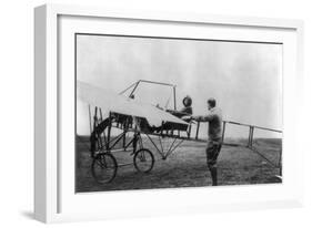 Harriet Quimby in Her Airplane Photograph-Lantern Press-Framed Art Print