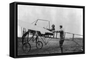 Harriet Quimby in Her Airplane Photograph-Lantern Press-Framed Stretched Canvas