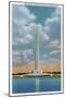 Harris County, Texas - View of the San Jacinto Monument and the Reflecting Pool, c.1948-Lantern Press-Mounted Art Print