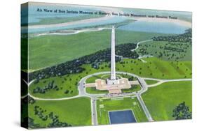 Harris County, Tx - Aerial View of the San Jacinto Monument, History Museum, Near La Porte, c.1945-Lantern Press-Stretched Canvas