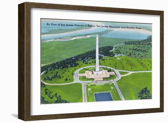 Harris County, Tx - Aerial View of the San Jacinto Monument, History Museum, Near La Porte, c.1945-Lantern Press-Framed Art Print