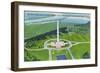 Harris County, Tx - Aerial View of the San Jacinto Monument, History Museum, Near La Porte, c.1945-Lantern Press-Framed Art Print