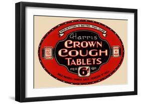 Harris' Crown Cough Tablets-null-Framed Art Print