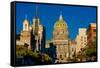HARRISBURG, PENNSYLVANIA, City skyline and State Capitol Pennsylvania-null-Framed Stretched Canvas