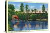 Harrisburg, Pennsylvania, Italian Gardens View of the Bridge and Lake-Lantern Press-Stretched Canvas