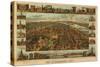 Harrisburg, Pennsylvania - Panoramic Map-Lantern Press-Stretched Canvas
