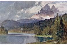 Italy: Lago Di Misurina in the Dolomites with Jagged Rocky Mountains in the Distance-Harrison Compton-Framed Photographic Print