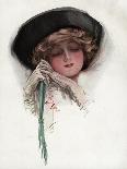 Woman with White Wrist Gloves-Harrison Fisher-Art Print