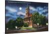 Harrisonburg, Virginia - Exterior View of the Rockingham County Court House at Night, c.1956-Lantern Press-Stretched Canvas