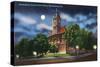 Harrisonburg, Virginia - Exterior View of the Rockingham County Court House at Night, c.1956-Lantern Press-Stretched Canvas