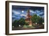 Harrisonburg, Virginia - Exterior View of the Rockingham County Court House at Night, c.1956-Lantern Press-Framed Art Print