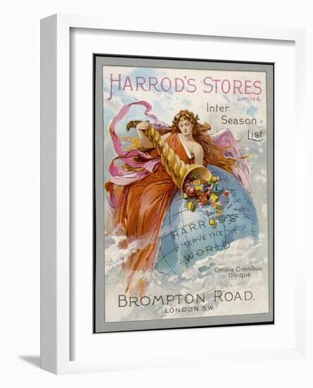 Harrod's Stores - Serving the World-null-Framed Art Print