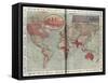 Harrods Advert World Map, C. 1909-null-Framed Stretched Canvas