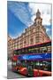 Harrods Building with London Bus-Felipe Rodriguez-Mounted Photographic Print