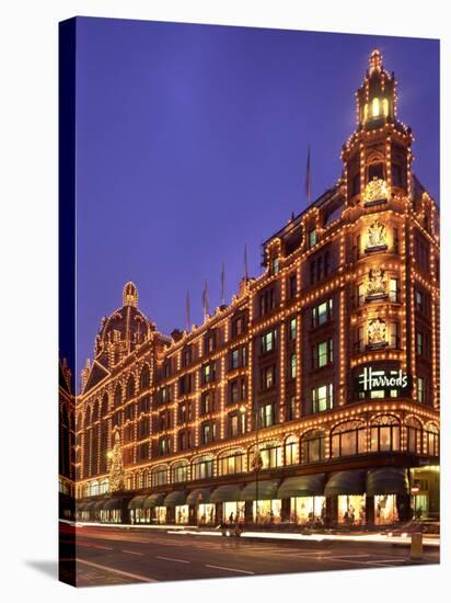 Harrods Department Store, Illuminated at Night, Knightsbridge, London, England, United Kingdom-null-Stretched Canvas