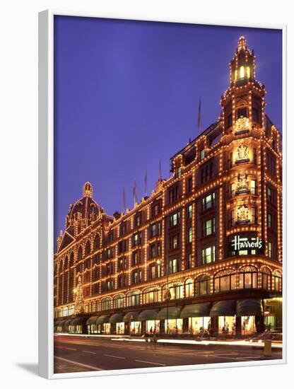 Harrods Department Store, Illuminated at Night, Knightsbridge, London, England, United Kingdom-null-Framed Photographic Print