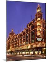 Harrods Department Store, Illuminated at Night, Knightsbridge, London, England, United Kingdom-null-Mounted Photographic Print