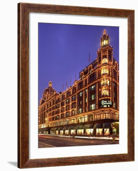 Harrods Department Store, Illuminated at Night, Knightsbridge, London, England, United Kingdom-null-Framed Photographic Print