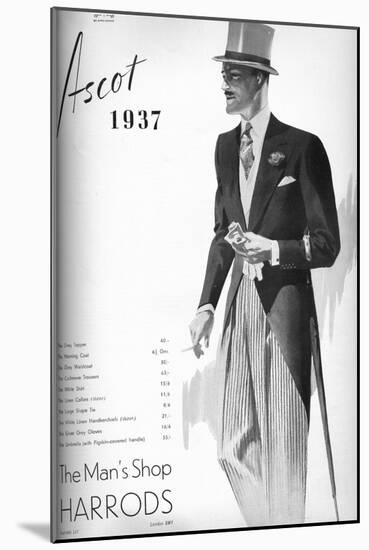 Harrods: the Mans Shop - Ascot 1937, 1937-null-Mounted Giclee Print