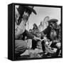 Harry Goulding Testing Ore for Uranium with a Gieger Counter-Loomis Dean-Framed Stretched Canvas