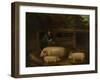 Harry Green, Pigman, with his Pigs in a Sty-Thomas Weaver-Framed Giclee Print