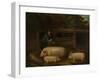 Harry Green, Pigman, with his Pigs in a Sty-Thomas Weaver-Framed Giclee Print