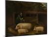Harry Green, Pigman, with his Pigs in a Sty-Thomas Weaver-Mounted Giclee Print