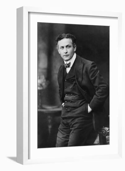 Harry Houdini, American Magician Famous for His Escape Acts. 1913 Portrait by Gray Campbell-null-Framed Art Print