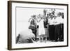 Harry Houdini being handcuffed before being nailed into a crate and lowered into New York Bay, 1912-George Grantham Bain-Framed Photographic Print