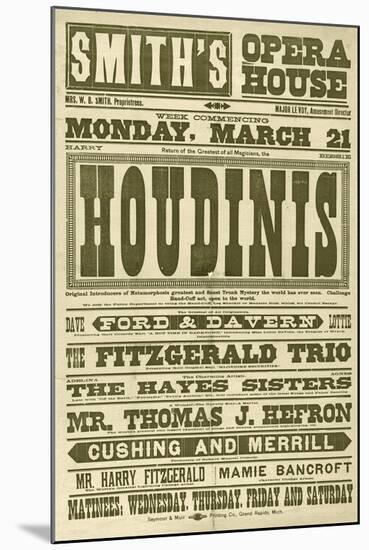 Harry Houdini C. 1898-null-Mounted Giclee Print