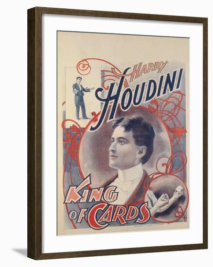 Harry Houdini, King of Cards, 1895-American School-Framed Giclee Print