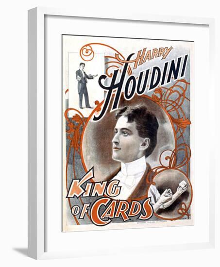 Harry Houdini, King of Cards-null-Framed Giclee Print