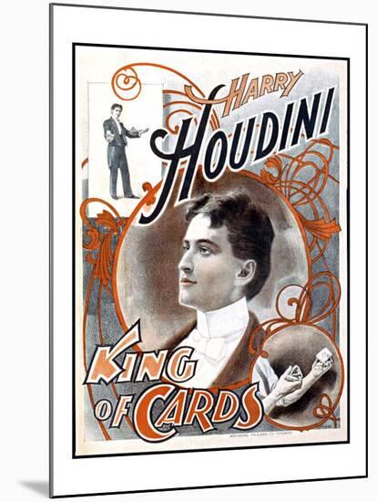 Harry Houdini, King of Cards-null-Mounted Giclee Print