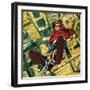 Harry Houdini Suspended from the Top of a New York Skyscaper-English School-Framed Giclee Print