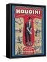 Harry Houdini - The World’s Handcuff King & Prison Breaker, Vintage Magic Poster, 1905-Pacifica Island Art-Framed Stretched Canvas