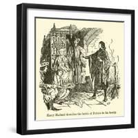 Harry Marland Describes the Battle of Poitiers to His Family-Henry Justice Ford-Framed Giclee Print