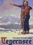 German Ski Poster-Harry Mayer-Stretched Canvas