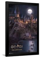 Harry Potter And The Sorcerer'S Stone - Hogwarts At Night-Trends International-Framed Poster