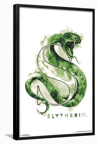 HARRY POTTER - SLYTHERIN ILLUSTRATED-null-Framed Poster