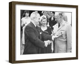 Harry S. Truman Greeting "Ike" Eisenhower and His Wife-null-Framed Photographic Print