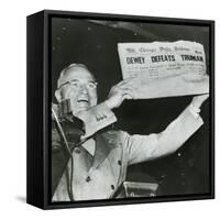 Harry S. Truman, President-Elect, Holds Up Edition of Chicago Daily Tribune-null-Framed Stretched Canvas